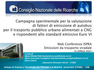 Copertina - Campagna sperimentale per la valutazione di fattori di emissione di autobus per il trasporto pubblico urbano alimentati a CNG e rispondenti allo standard emissivo Euro 5