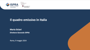 Copertina - Il quadro emissivo in Italia
