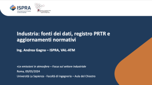 Copertina - Industria: fonti dei dati, registro PRTR e aggiornamenti normativi