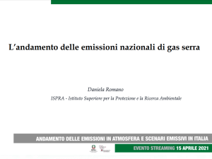 Copertina - L'andamento delle emissioni nazionali di gas serra
