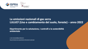 Copertina - Le emissioni nazionali di gas serra LULUCF (Uso e cambiamento del suolo, foreste) - Anno 2022