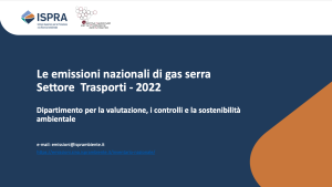 Copertina - Le emissioni nazionali di gas serra Settore Trasporti - 2022