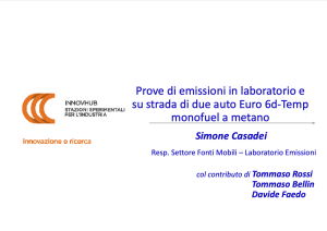 Copertina - Prove di emissioni in laboratorio e su strada di due auto Euro 6d Temp monofuel a metano