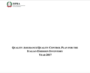 Copertina - Quality Assurance / Quality Control Plan for the Italian emission inventory - Year 2017